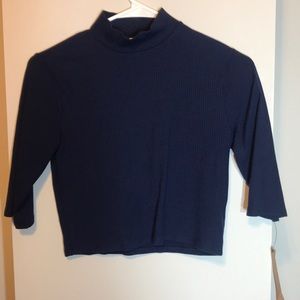 Reformation Tara Top Navy Blue